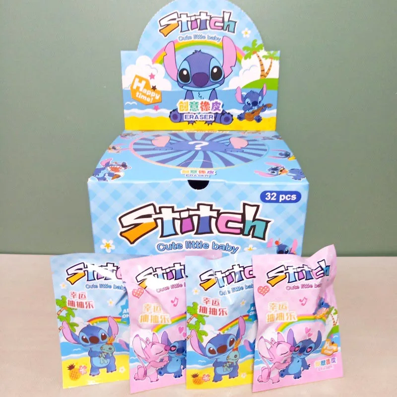 32pcs/lot Disney Stitch Eraser Creative Koala Writing Drawing Pencil Erasers Stationery Gifts Office School Supplies