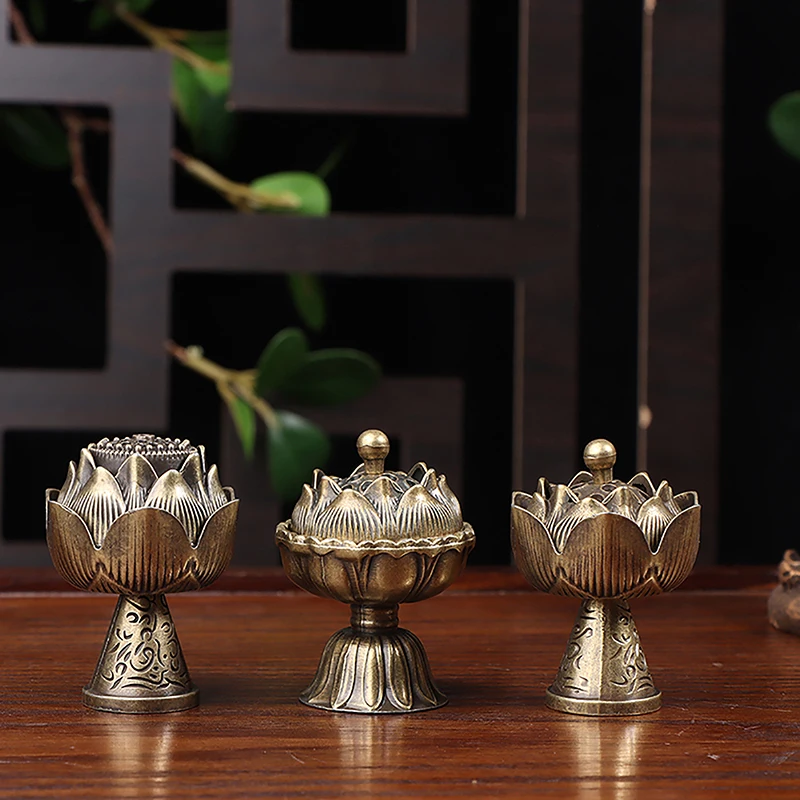 1pc Retro Buddhist Utensils Incense Burner Incense Censer Alloy Sandalwood House Furnishings Home Office Decoration