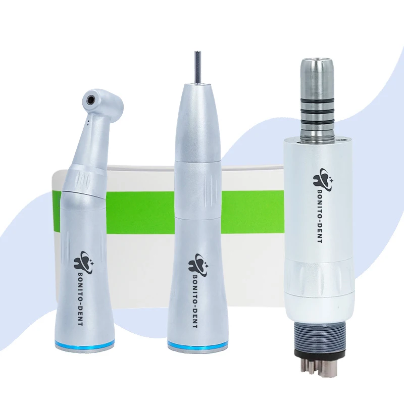 Dental Low Speed Handpiece Kit Air Turbine Straight Contra Angle Air Motor Inner Water Spray 2/4Holes Available Bonito-Dent