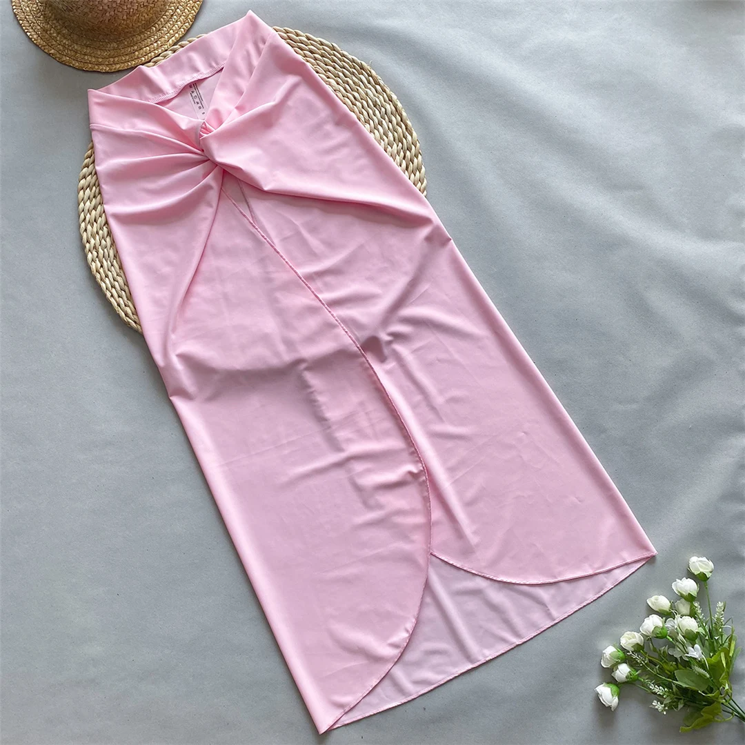 S - XL Sexy, mit Ausschnitten und Knoten versehener Rock, einteiliger Badeanzug, Damen-Badebekleidung, Damen-Badeanzug mit Falten, Badeanzug, Modell V5423. – Detail 6