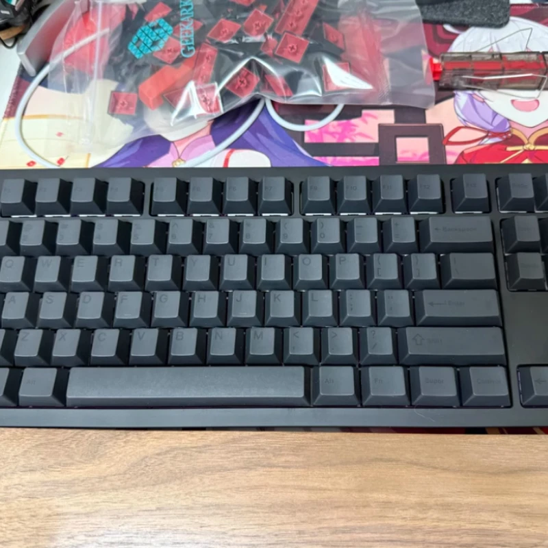 GEEKARK 블랙 키 캡 세트 맞춤형 PBT 앨리스 체리 프로필 40/60/64/68/75/87 키 캡 Artisan 기계식 키보드 액세서리 키 캡