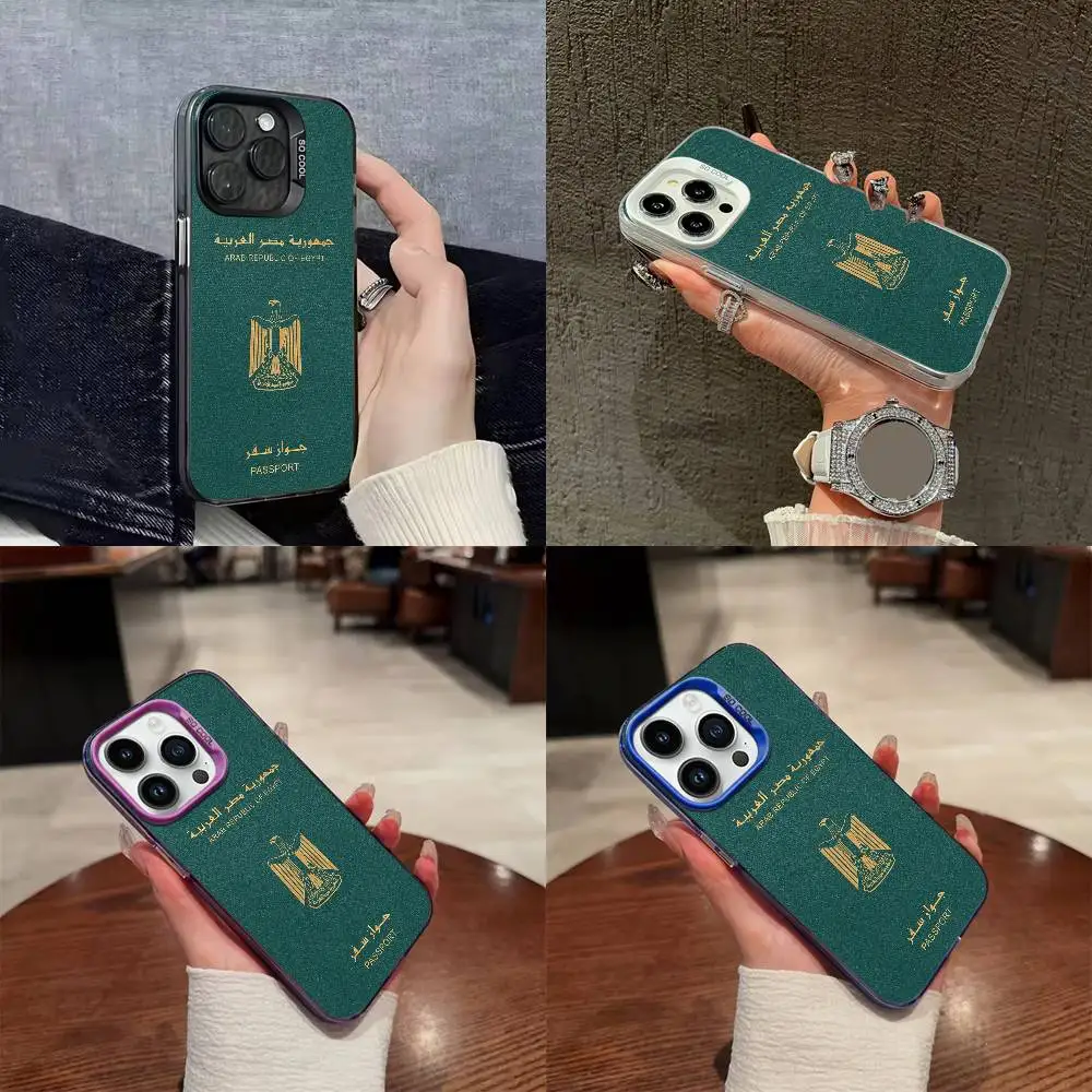 

Egypt Passport Phone Case For iPhone 16,15,14,13,12,11,Mini,Pro,E,SE4,XS,MAX Colorful Matte Shell