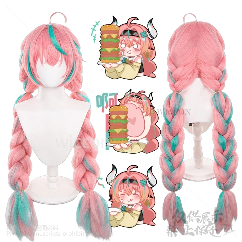 

Anime Game Genshin Impact Varesa Wig Girls Women 100cm Long Hair Pink Braided Hair Cosplay Free Wig Cap Halloween Cos Customized