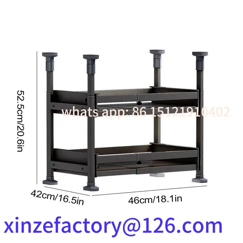 Customizable No Drilling Under Cabinet Sliding Drawer Extentable Storage Basket Under Table Drawer Organizer