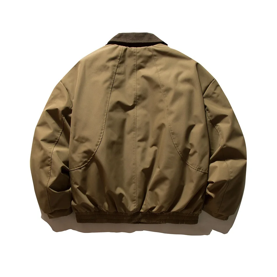 Winter Japanese Streetwear Fashion Warm Cargo Jacket Men Loose Casual Padded-cotton Parkas Jacket Techwear Coat Outerwear