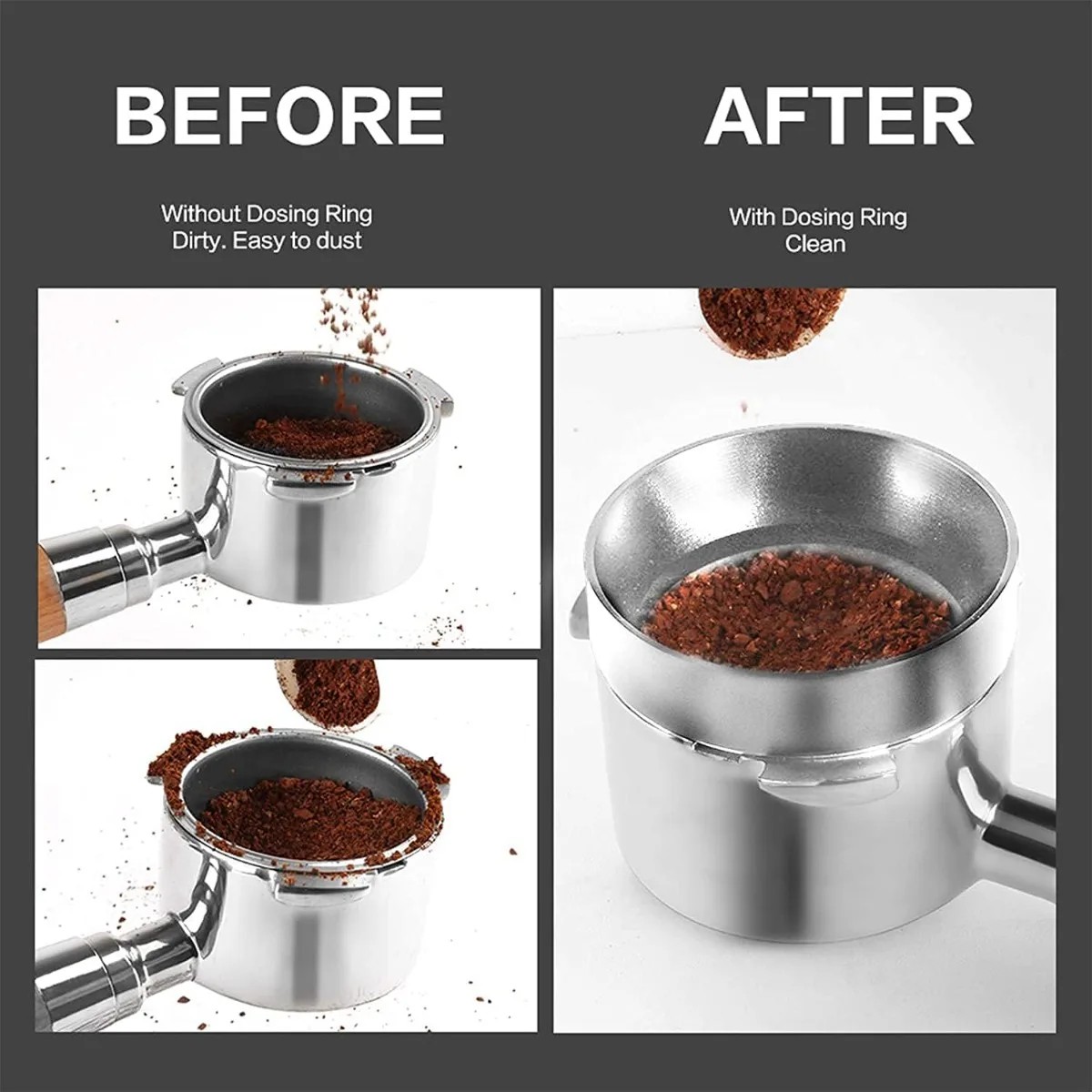 Coffee Grinder Catcher Ring Anti Fly Powder Dosing Ring 51mm 53mm 58mm Coffee Handle Cloth Powder Ring Coffee Tools