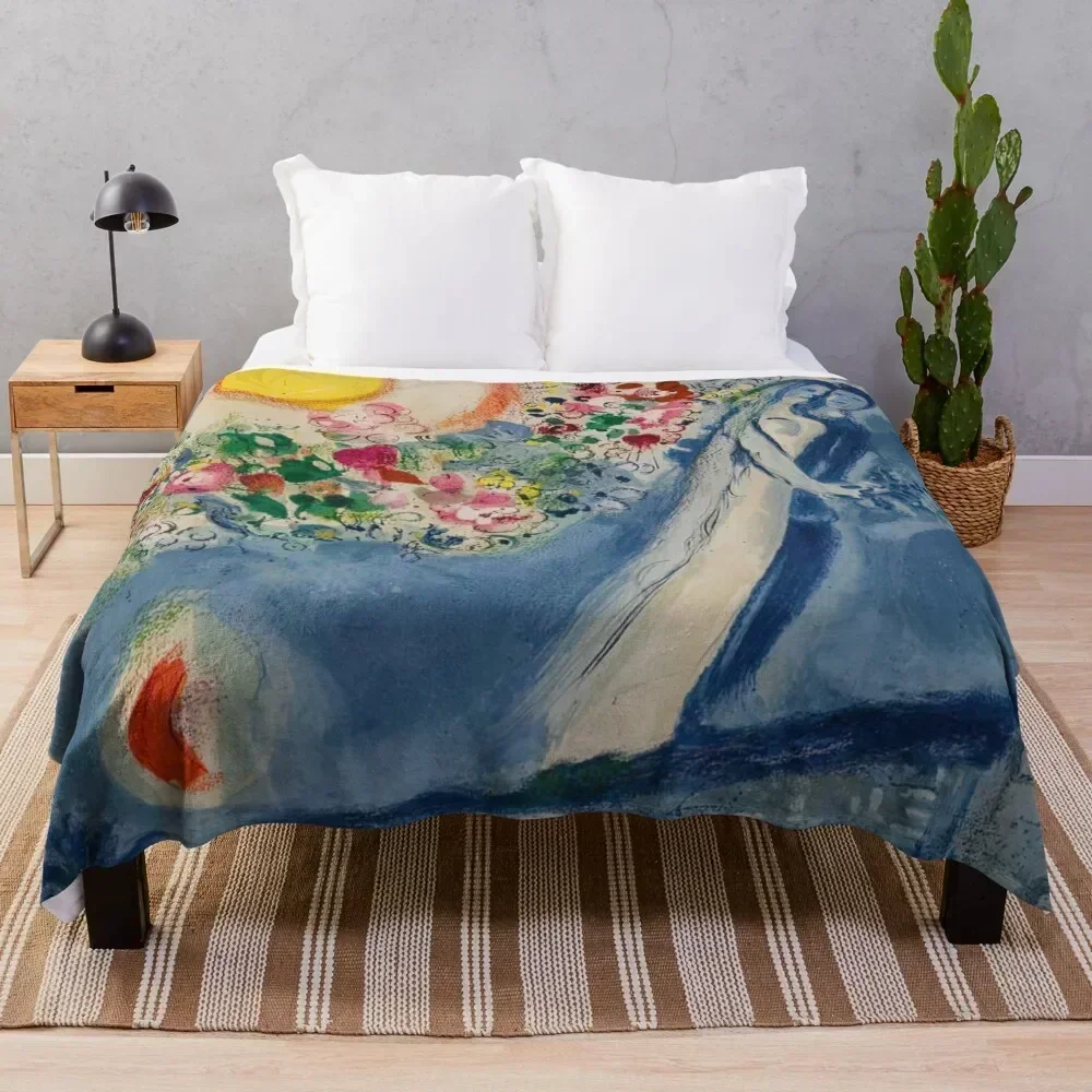 

Lovers in the Sky of Nice by Marc Chagall Throw Blanket Cozy Microfiber Throw Blanket for Home Bedroom