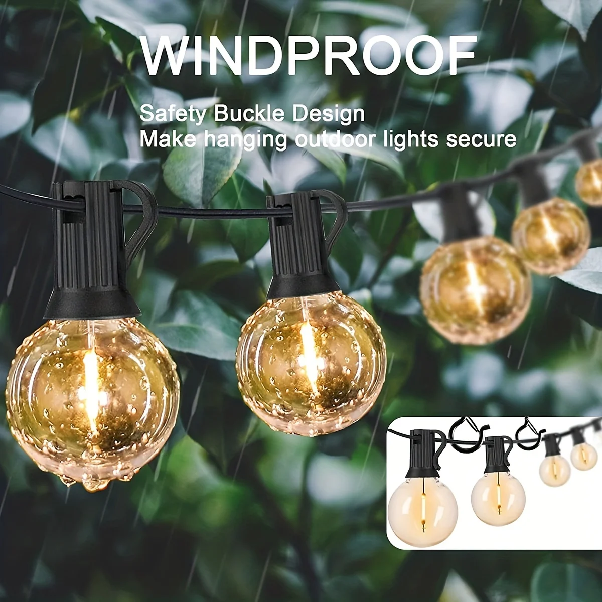 Hanger Hooks with Safety Buckle,Windproof Screw Hooks for Hanging Outdoor String Lights,Ceiling Hooks  Plants,Christmas Lights