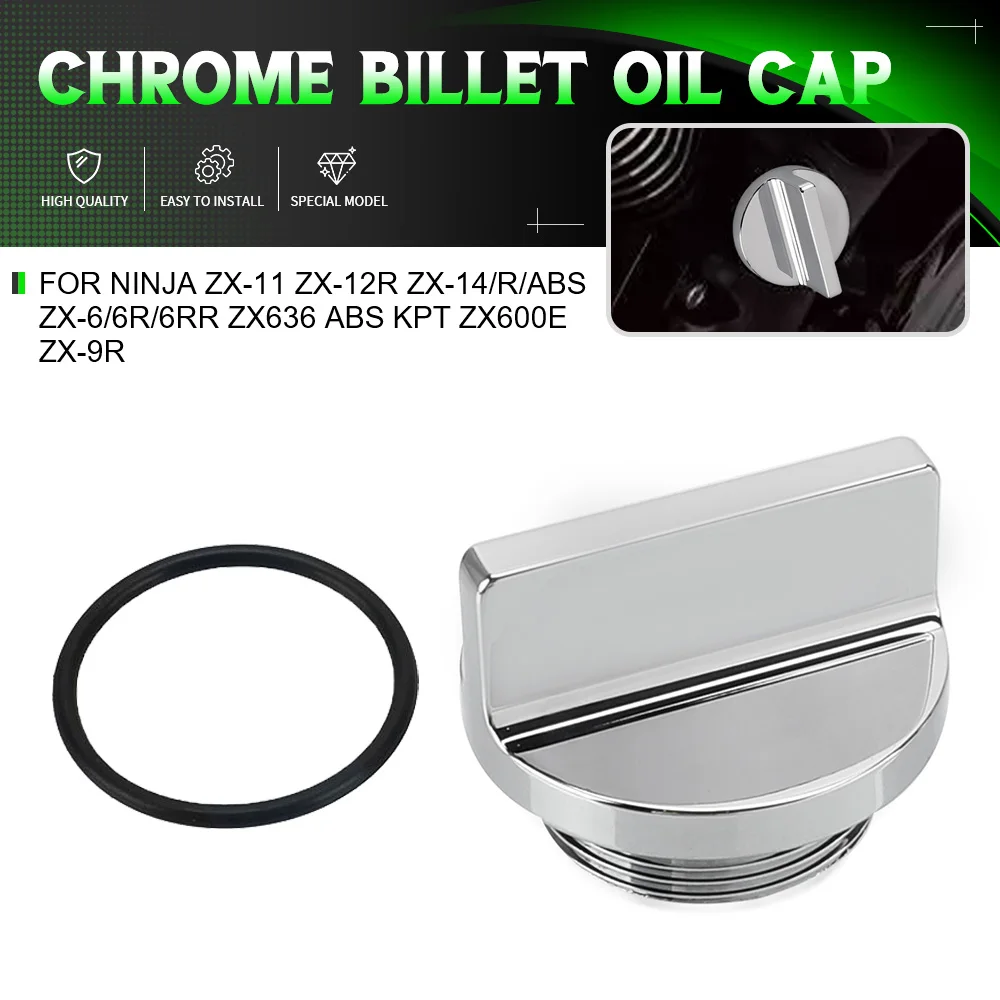 

For Kawasaki Concours 14 ABS/ZG1000 EL250 Eliminator EN450A 454 LTD EX500 Motorcycle CNC Chrome Billet Oil Filler Cap Cover