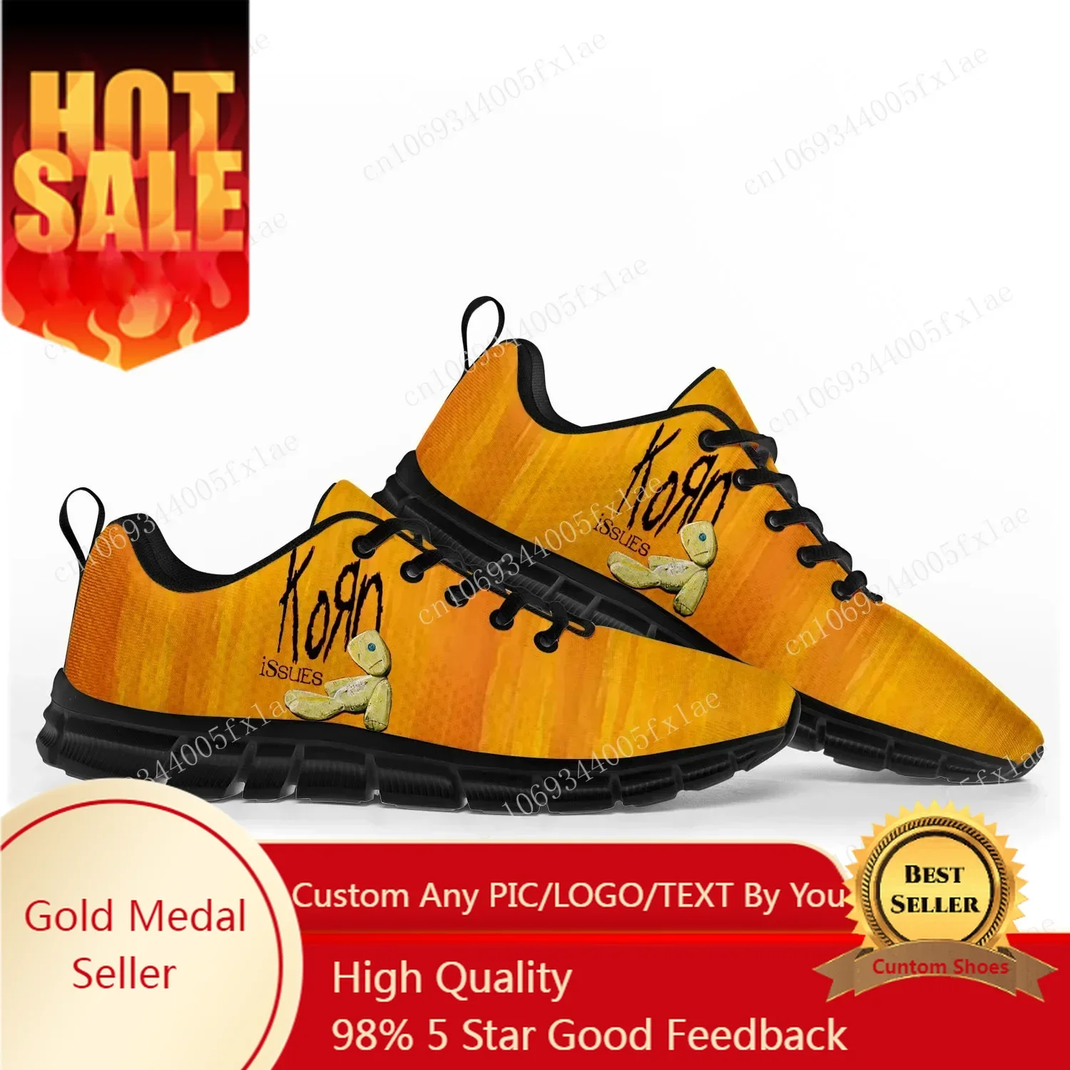 

Korn Rock Band Sports Shoes Mens Womens Teenager Sneakers 3D Print Casual Custom Couple Shoes Black