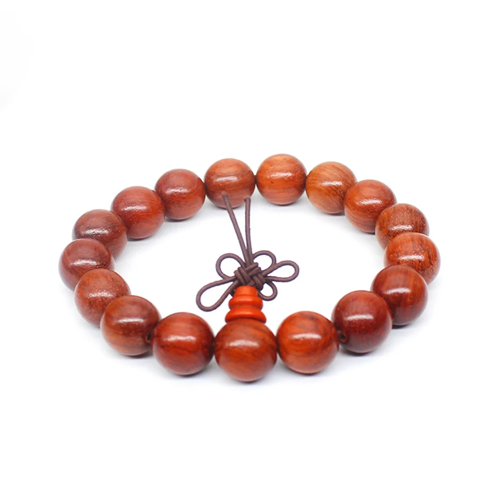 12/15/18/20mm Authentic India Natural Lobular Red Sandalwood Wooden Buddha Beads Bracelets Golden Star Old Material Jewelry