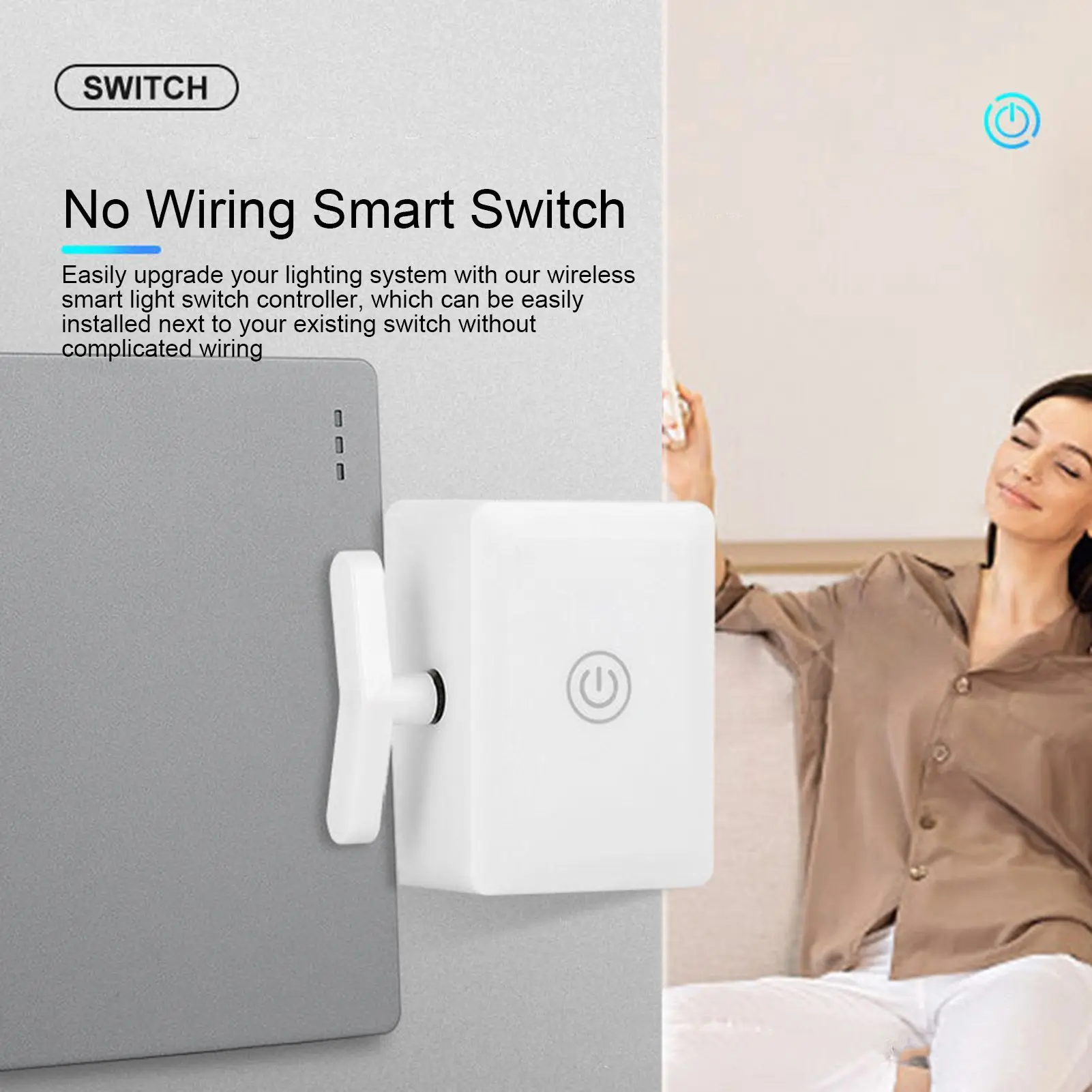 

Finger Robot Switch Remote Control Push Button To Activate Switch Off Wireless Smart Wall Bot Turn On Light Automatic No Battery