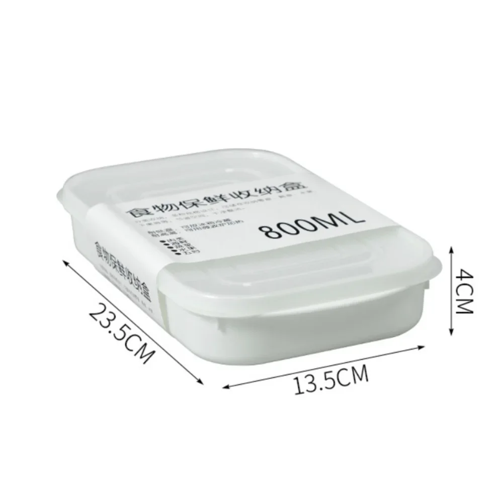 Plastic Fridge Food Storage Box 350ML/700ML/800ML/1600ML with Cover Fresh Divided Organizer Sealed Kitchen Storage Container