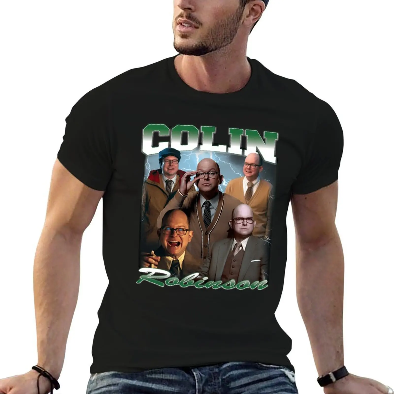 Colin Robinson 90S Design T-Shirt croswit shirt man summer top black t-shirts for men