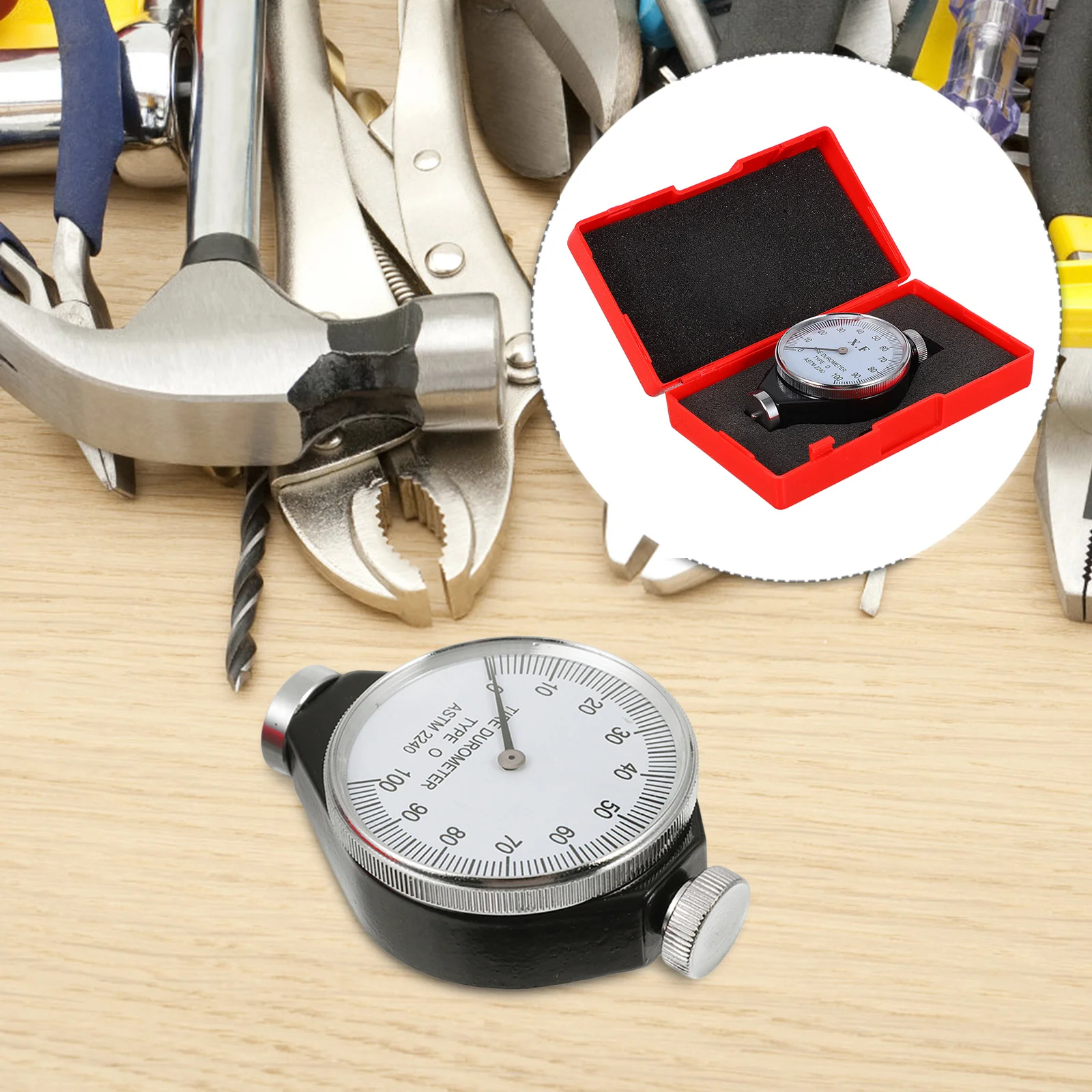 

1 pc Portable Hardness Tester Metal Shore Sclerometer Type-O Durometer Single Pointer Meter For Sponge Foams Durable Accurate