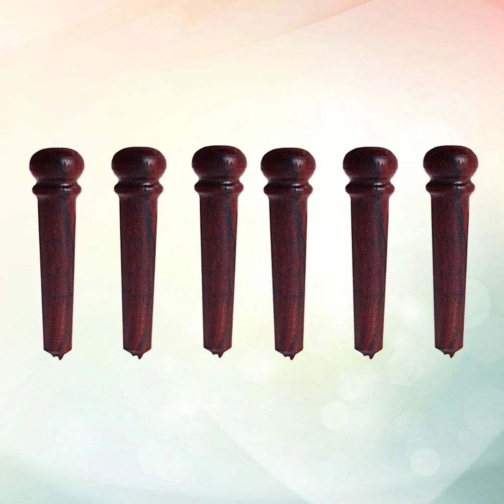 

6 Pcs Redwood String Pegs Acoustic Guitar Bridge Pins Classic Durable Replacement Parts Sound Quality Easy Install