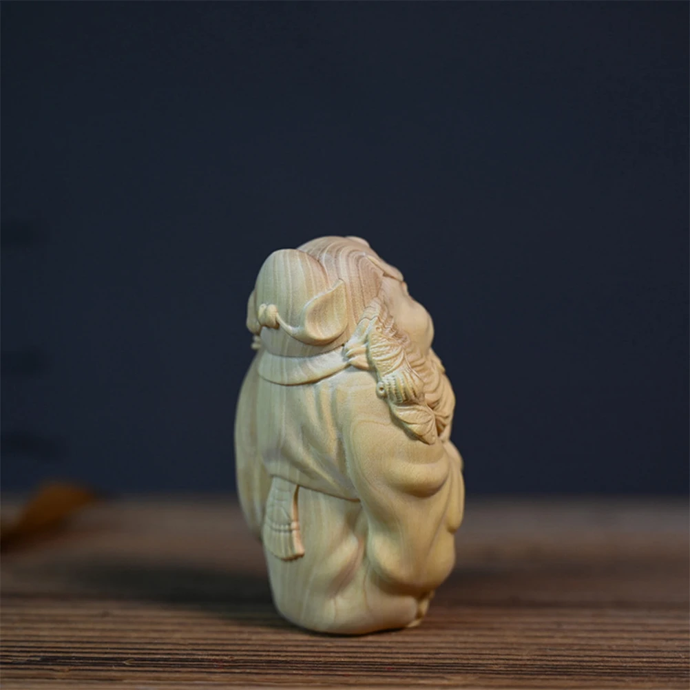 

Wooden Decorations H Carved Boxwood Statue Figurine Home Office Adornment Longevity Gift Idea Safe Craft Workmanship