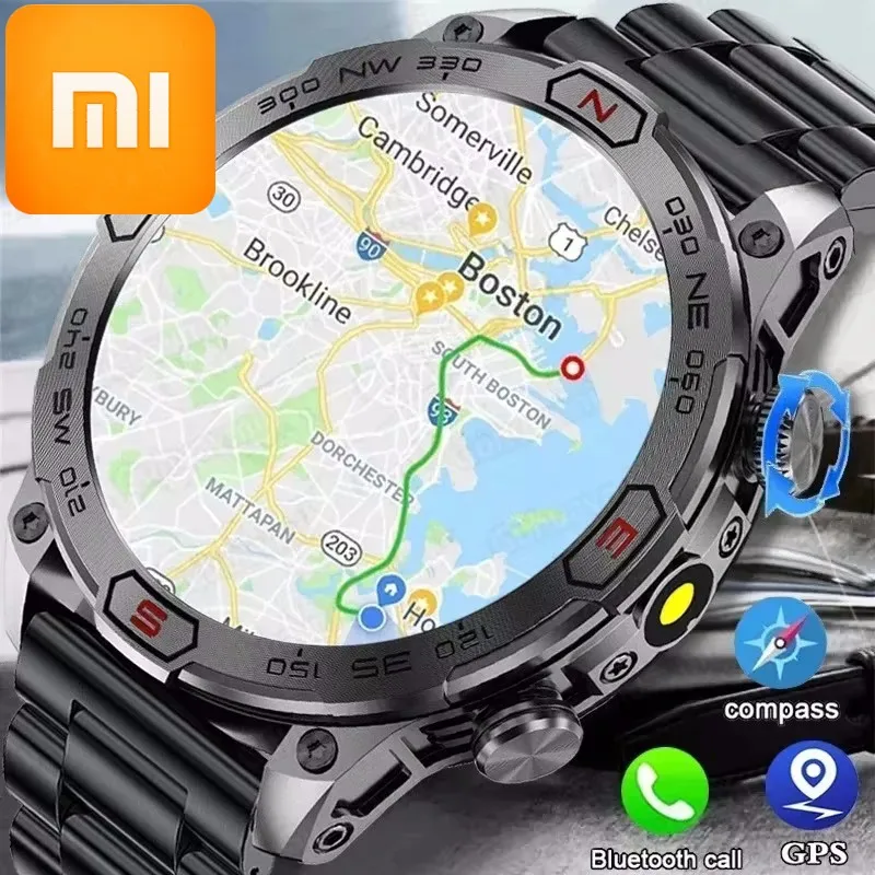 

Смарт-часы XIAOMI AMOLED 2026: Новые уличные военные GPS-часы для мужчин с измерением пульса, Bluetooth-звонками и водонепроницаемостью