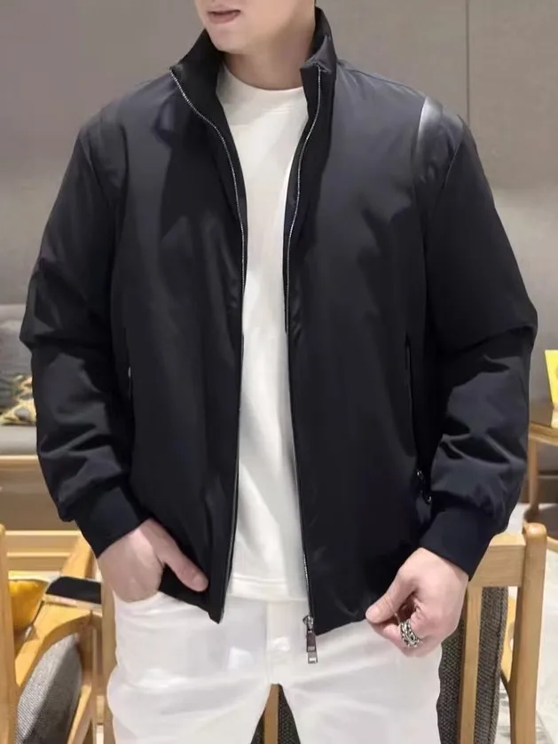 

High Quali Faionable Men's Stand Collar down Jaet Autumn Winter Outerwear Cool Sli Stand Fit Urban Sle Long Sl...