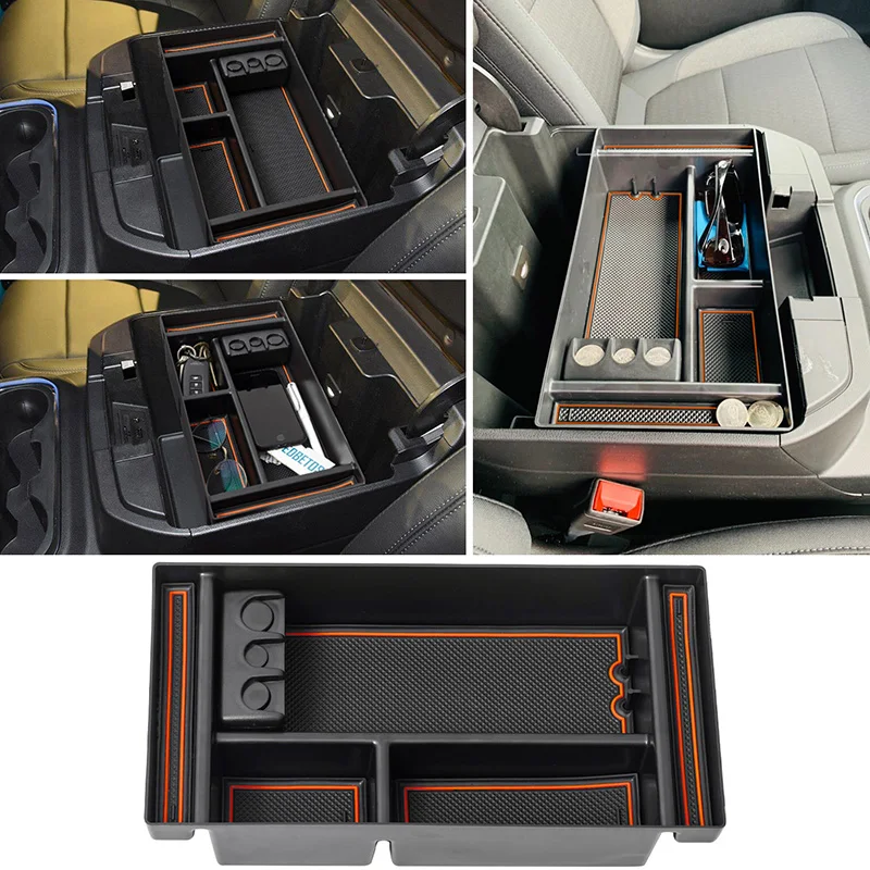 

Armrest Storage Box Pallet Center Console Organizer Phone Container Bin For Chevy Silverado 1500/GMC Seirra 2500/3500HD2019-2023