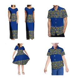 2024 New Summer Hot Selling Fashion Family Parent-Child Suit Polynesian Print Pattern Custom Family Of Four