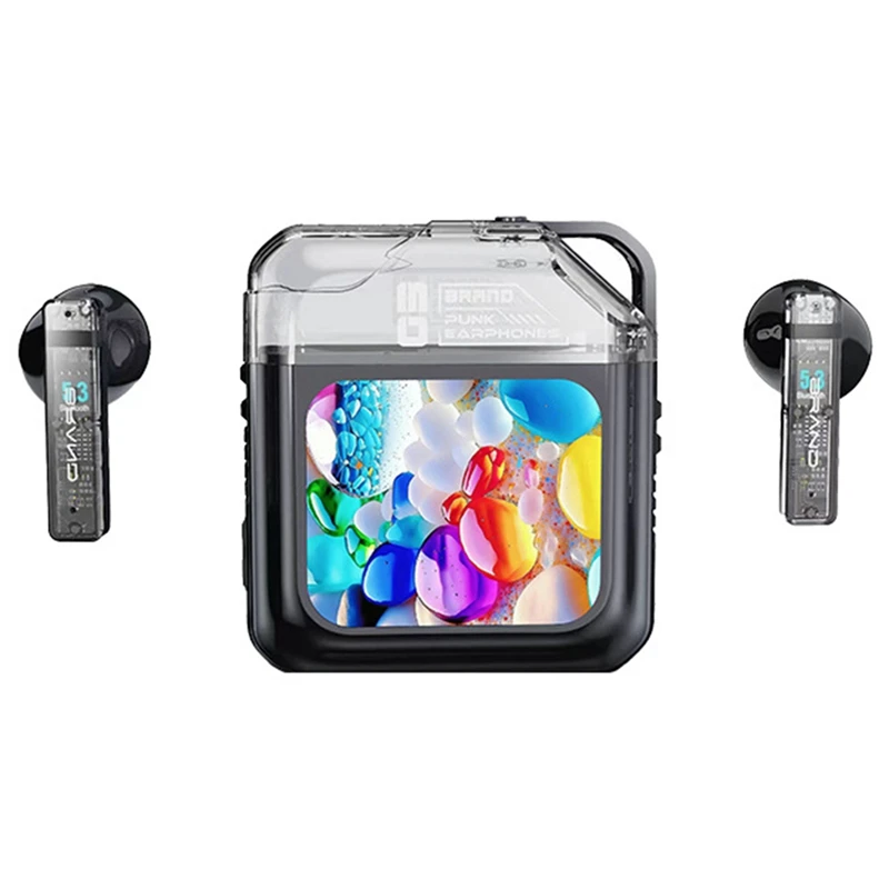 LED Full-Color Touch Screen Bluetooth Earphones Active Noise Reduction True Wireless Smart ANC Headphones
