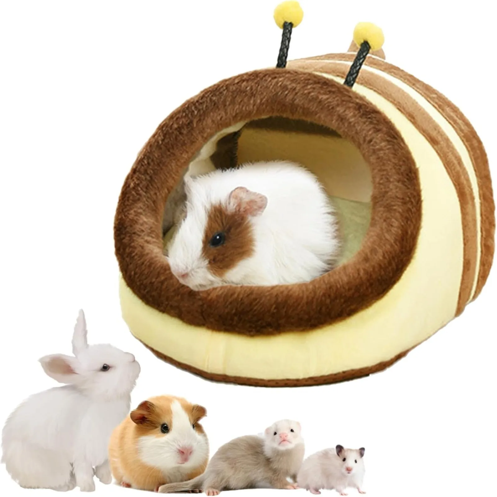 

Indoor Warm Pet House Small Pet Self-Warming Tent Bed Soft Anti Slip Pet Sleeping Bed Bee Shaped Pet House Removable Washable