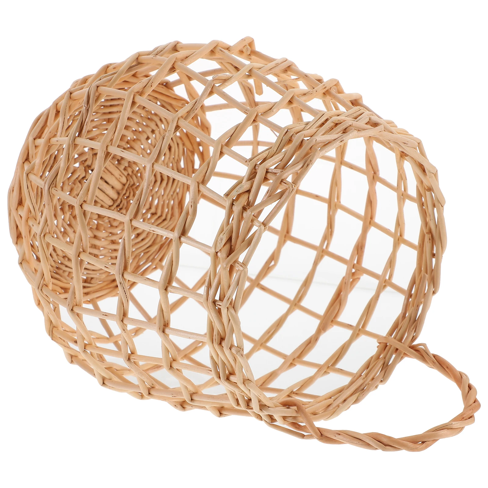 

Rattan Storage Handwoven Kitchen Spice Organizer Hollow Wall Hanging Woven Baskets Egg Basket Rattan Basket Space Saving