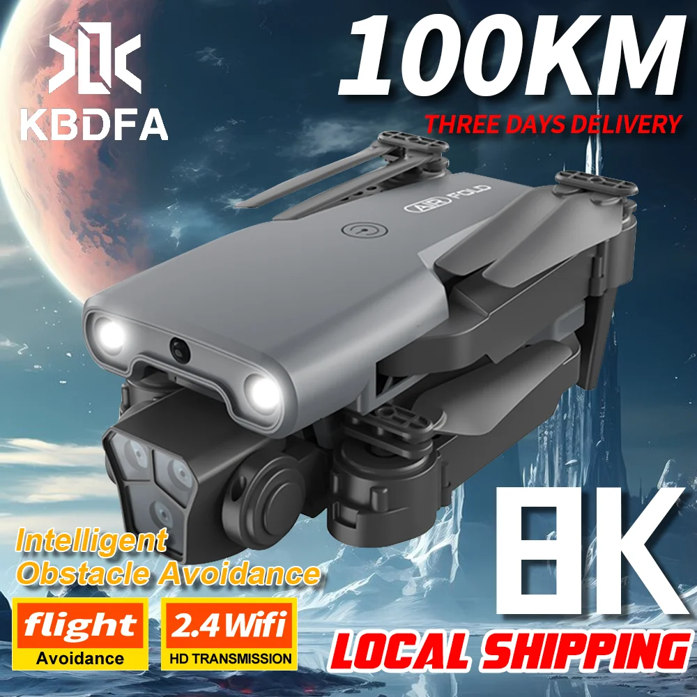 KBDFA V2 Drone HD Camera 8K FPV RC Drones Profesional RTF Quadopter Foldable Five-sided Obstacle Avoidance Drone WiFi 10KM