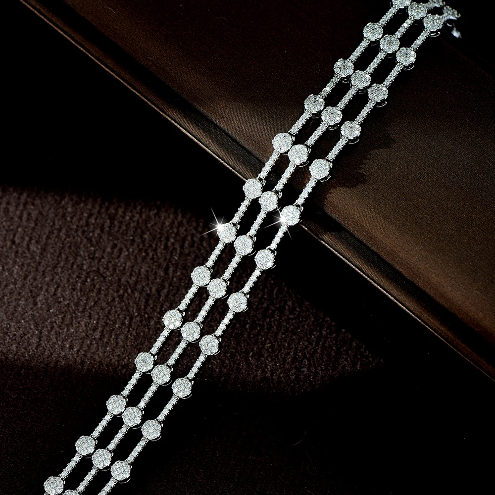 HIBRIDE Simple Everyday Round 3-Layer Chain Premium Accessories Bracelet Middle Eastern Women's Wedding Ball Birthday Gift B280