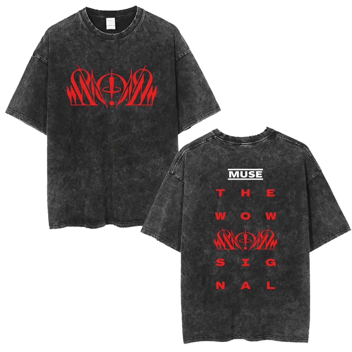 MUSE Band Vintage Washed T-Shirts Muse The Wow! Signal Tour 2026 T-Shirt Herren Damen Harajuku Übergroße Baumwoll-T-Shirts Streetwear – Detail 2