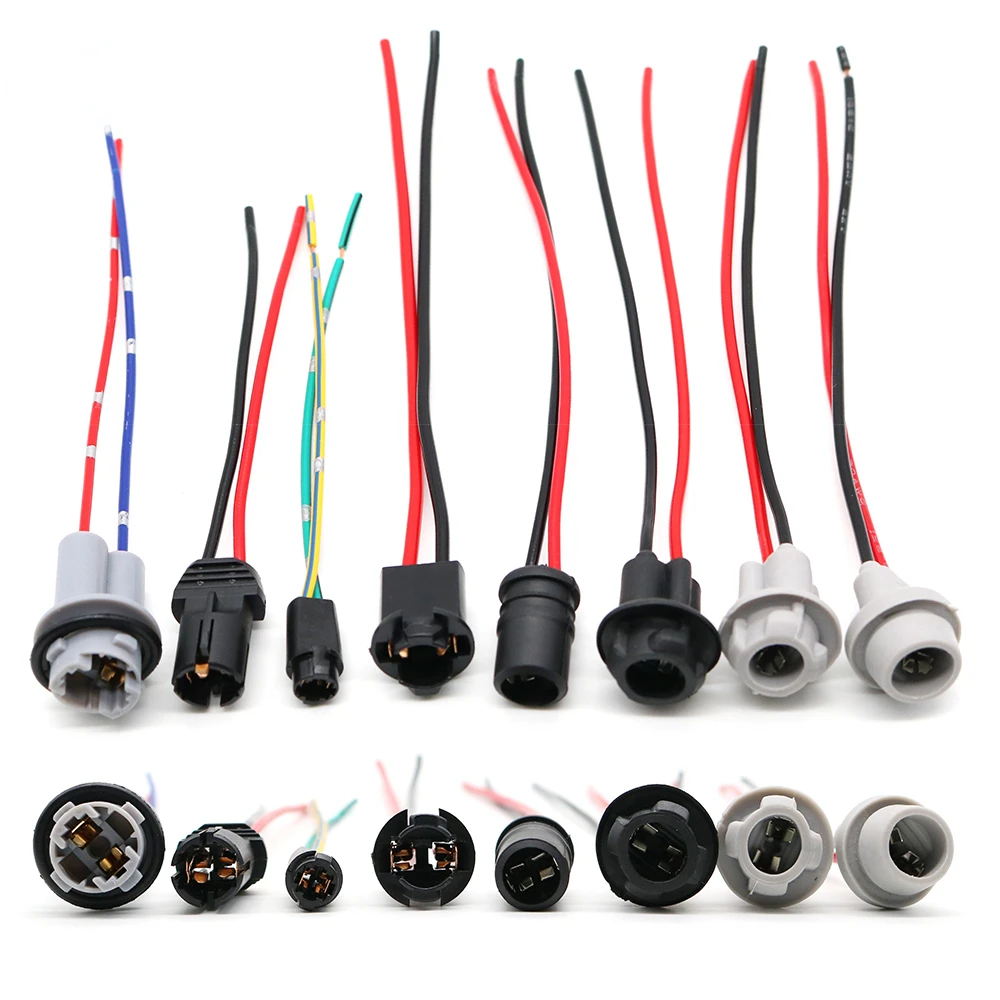 T10 W5W T5 T15 Wedge Base Light Bulb Plug Extension Wiring Harnesses Soft Bulb Holder Adapters Cable LED Bulb Connector Socket