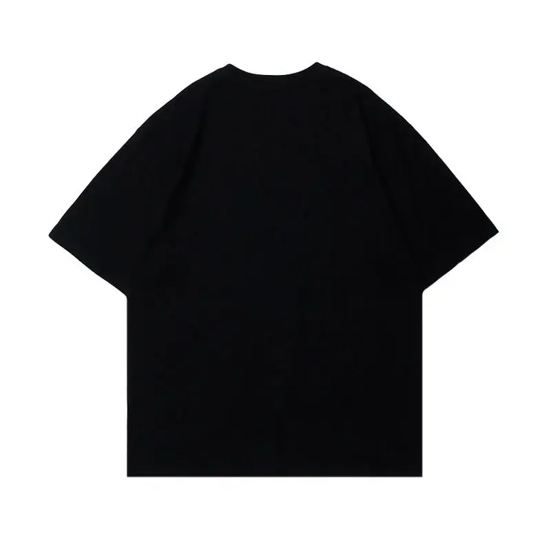 Retro Heavy Metal American Cotton T-shirt Short Sleeve Summer Trendy High Street Loose Top for Men Women Kids