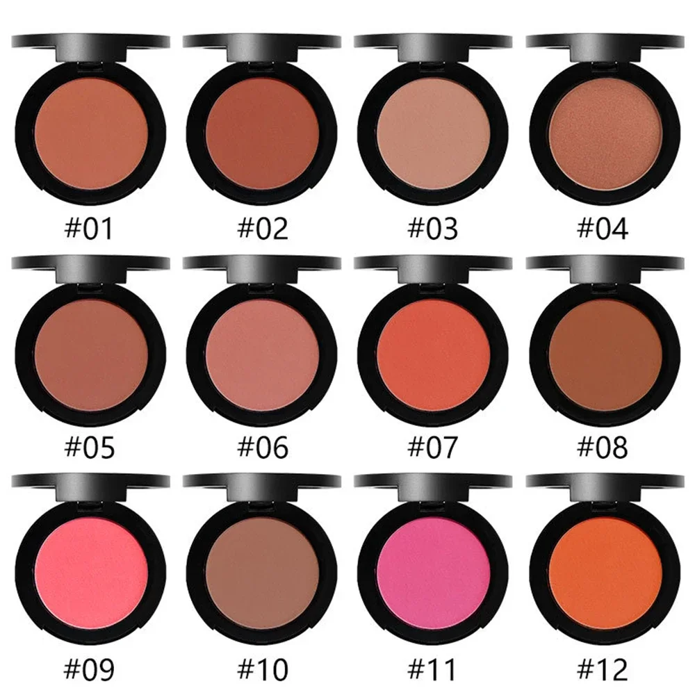 Private Label 12colors Blush Powder Custom Logo Pigment Waterproof Brightening Durable Cheek Contour Palette Makeup Wholesale