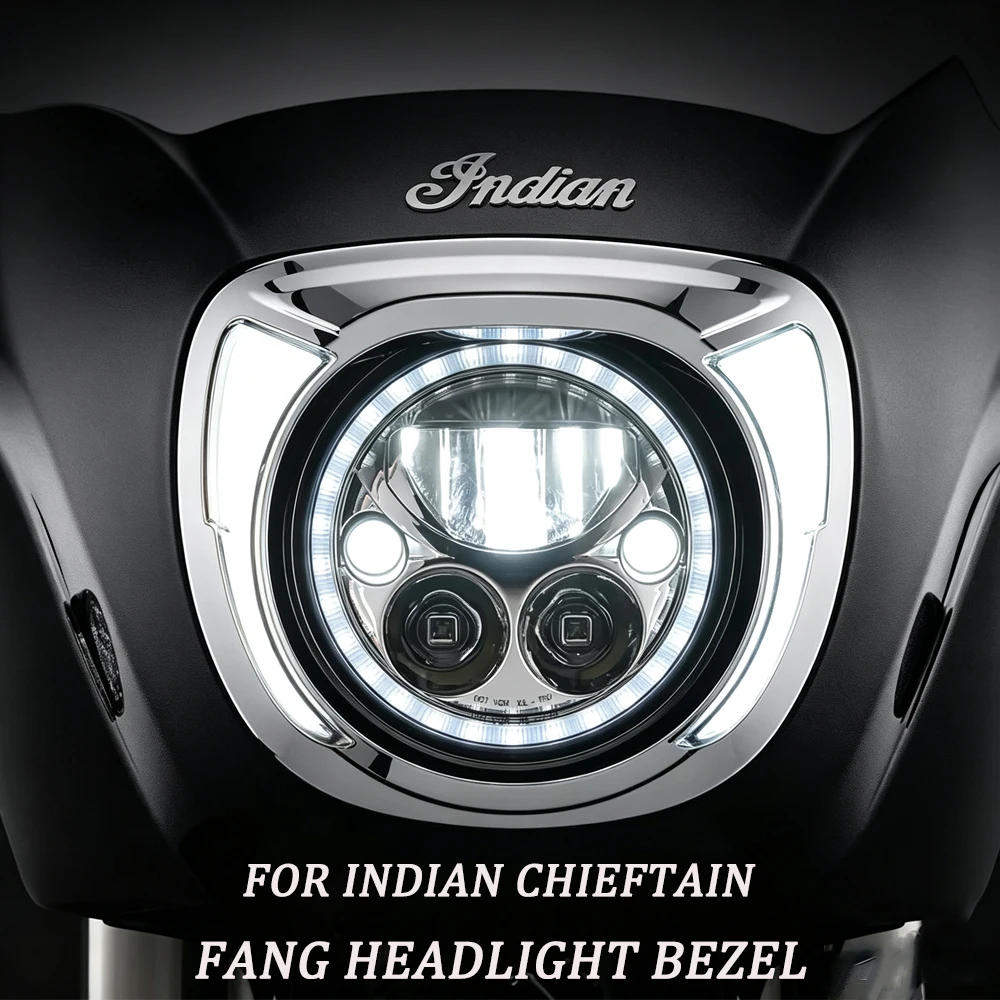 2026 New Motorcycle Accessories FANG HEADLIGHT BEZEL FOR INDIAN CHIEFTAIN Dark Horse Icon Elite Limited Classic