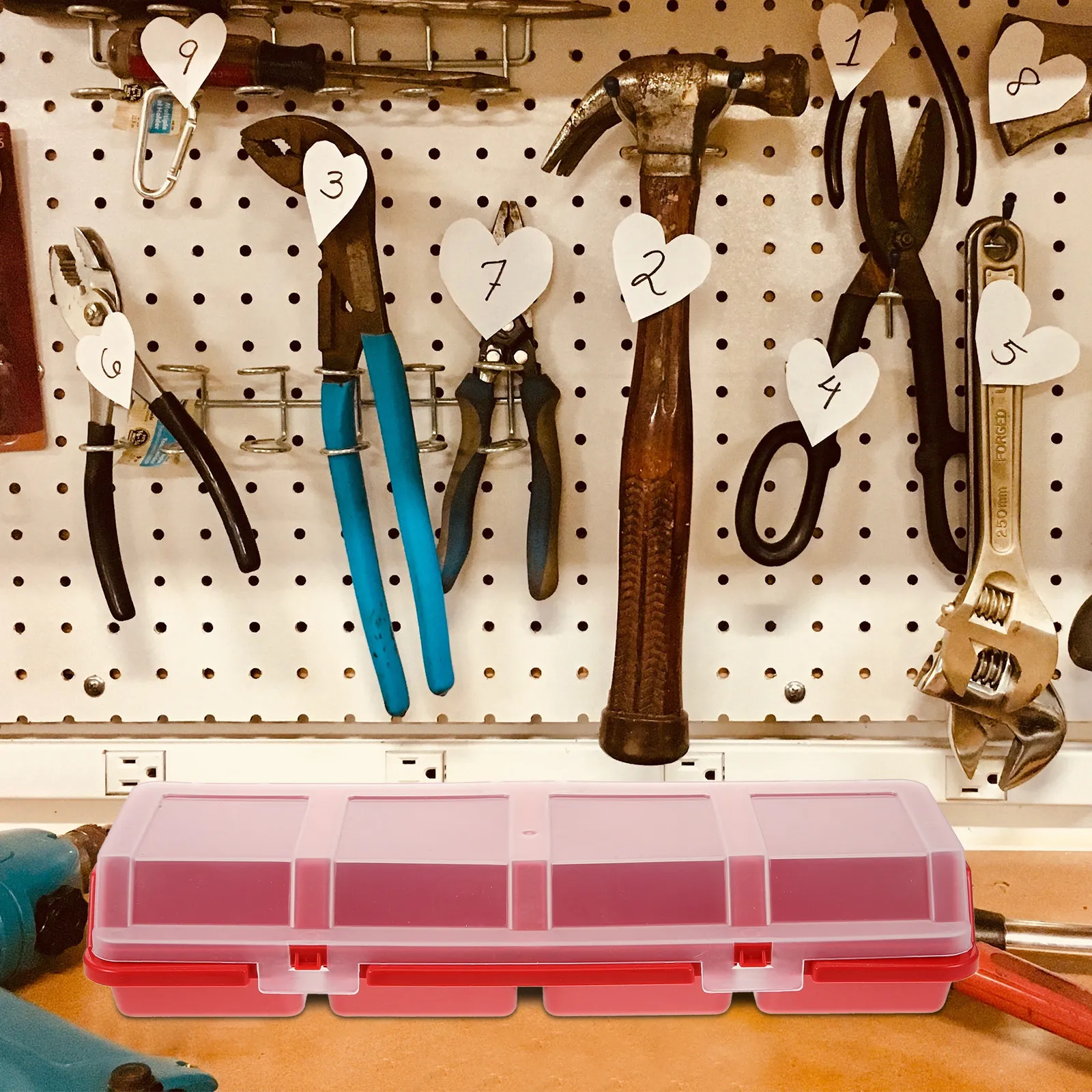 2-個ポータブルプラスチックネジ収納ボックスコンパートメントパーツオーガナイザーケースツールボックスネジナット小さなハードウェア用