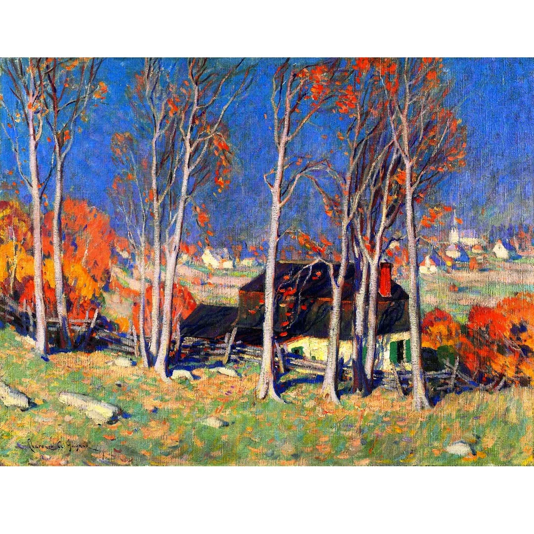 

Landscape oil painting handmade Lonely Village on the Saint Lawrence Clarence Gagnon paintings relica home decorations picture