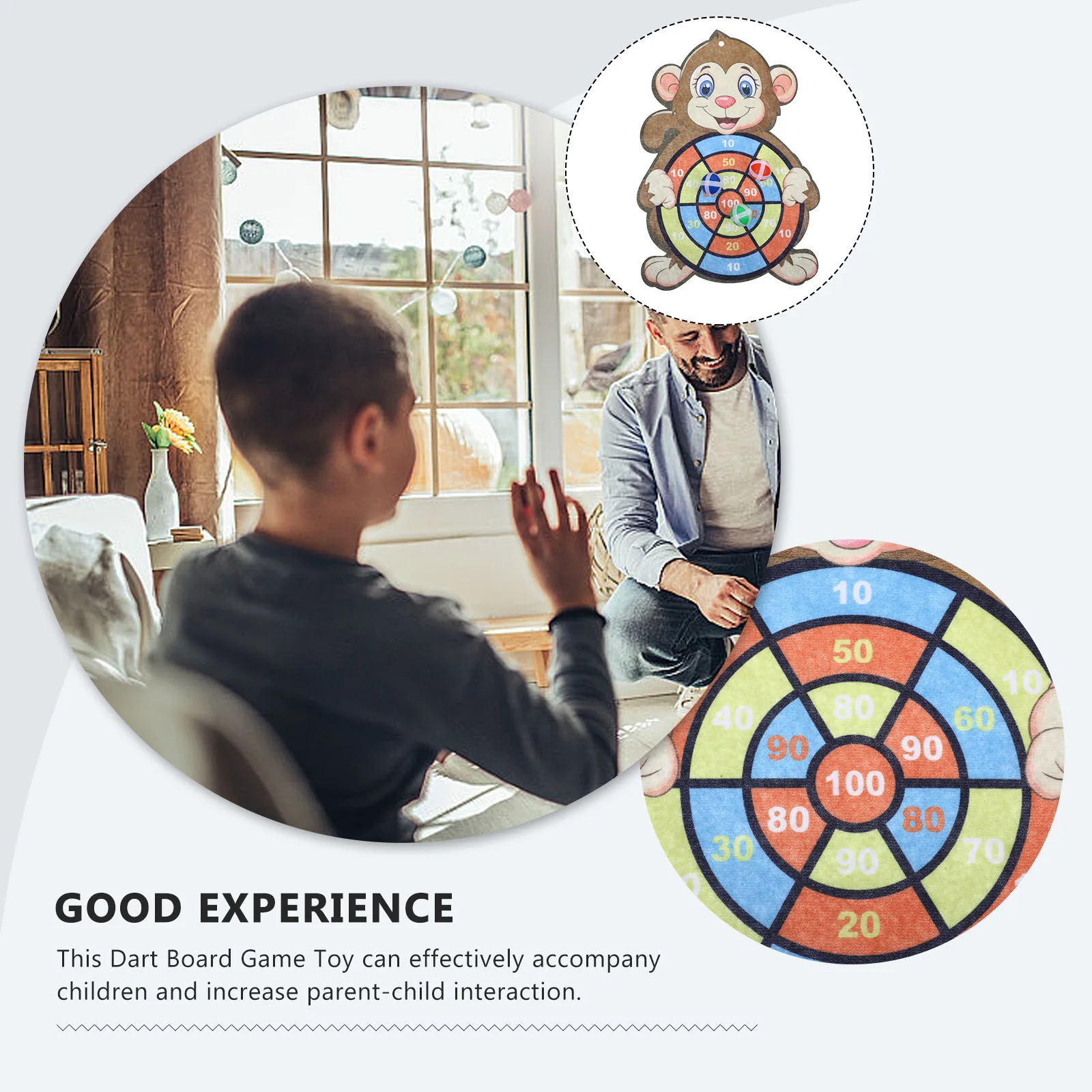 

Sticky Ball Dart Board Game Toy 1 Set Small Monkey 3 Balls Random Colors Indoor Kids Toys Parent Child Interaction