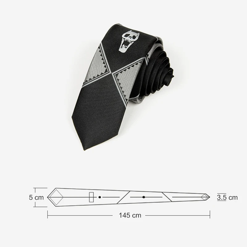 JoJo Tie Kira Yoshikage Neckcloth คอสเพลย์เครื่องแต่งกาย Tie KILLER QUEEN Skull คอสวรรค์ประตูเนคไท