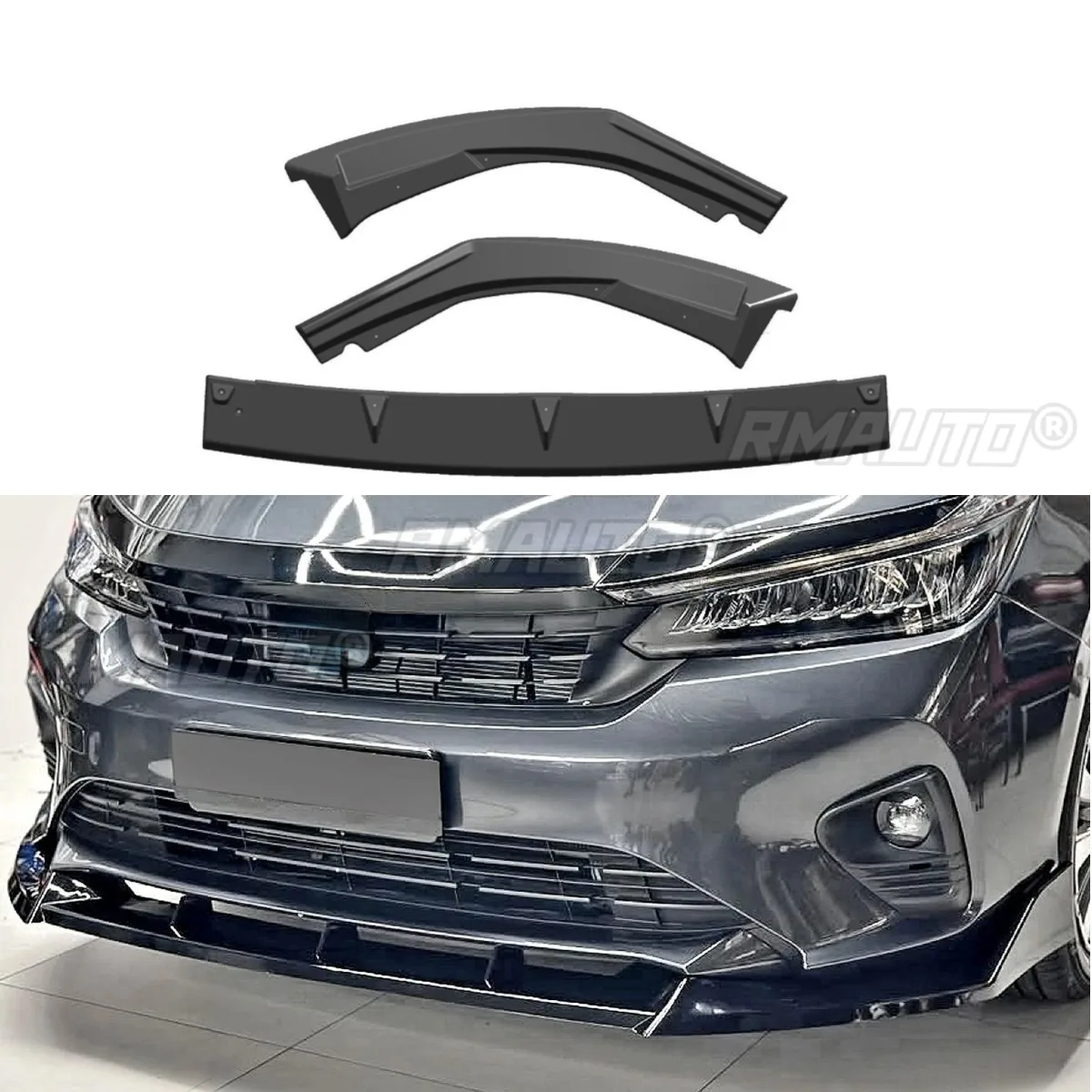 

Car Front Bumper Lip Splitter Diffuser Spoiler Bumper Guard Protector Cover Apron For Honda City Sedan 2023 Car Accessories