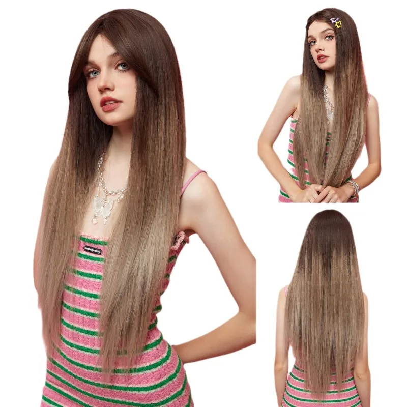 

Long Hair with Bangs, High-temperature Silk Wig, Natural Hair for Cosplay Parties, Daily Wear, Suitable for Women