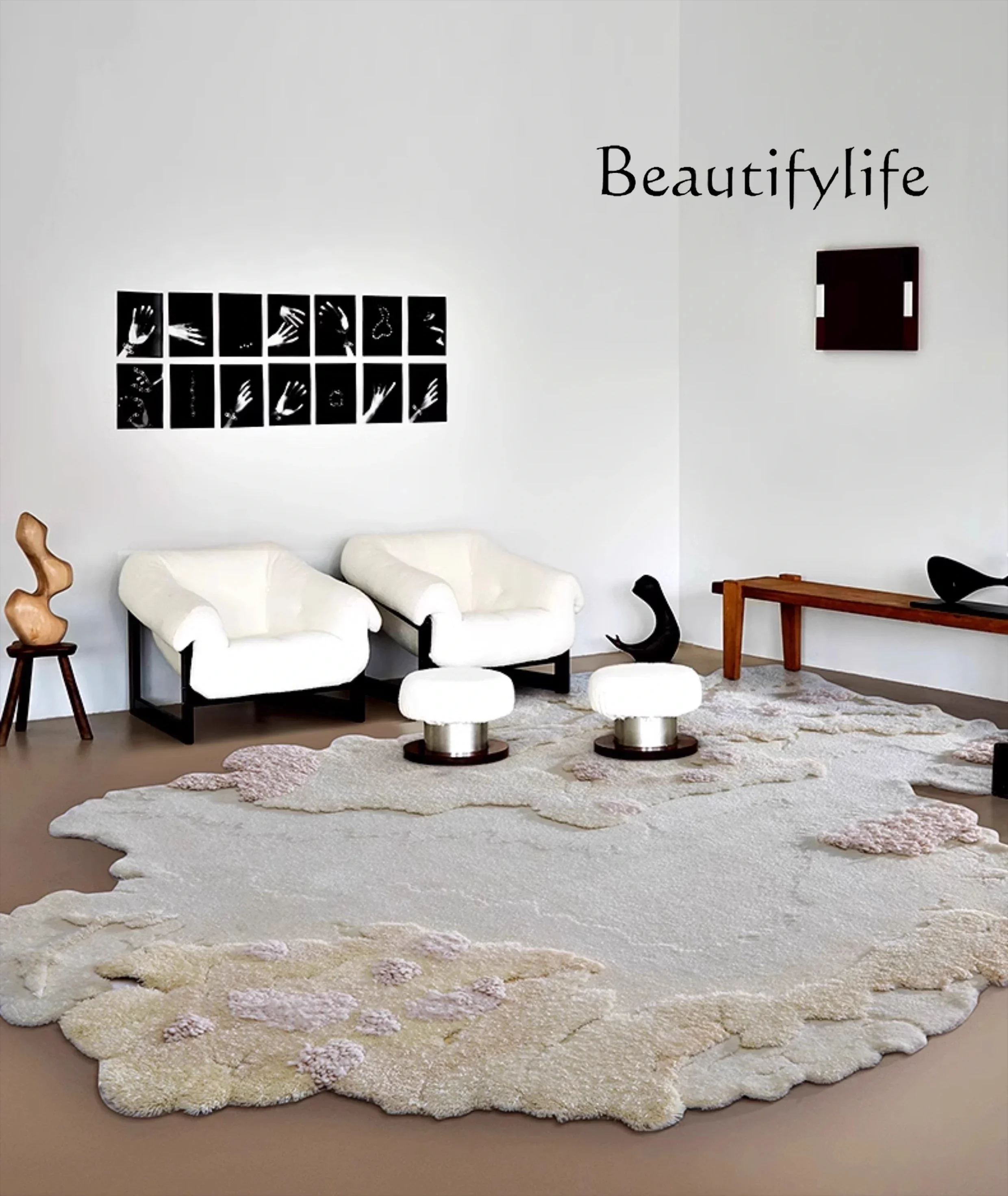 New Chinese high-end irregular carpet | Living room special-shaped wool heavy industry haute couture bedroom blanket