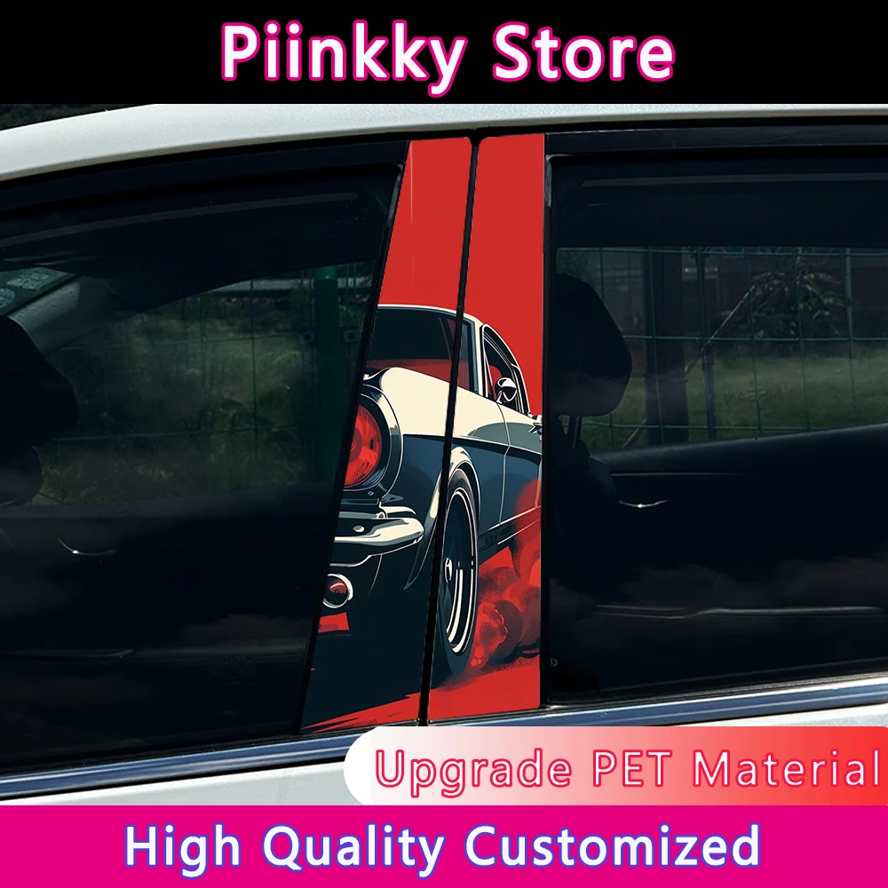 

Creative Cool Car Stickers Auto B Pillar Waterproof Halloween Decoration DIY Car Doors Pillar Sunscreen PET Decals For Ford