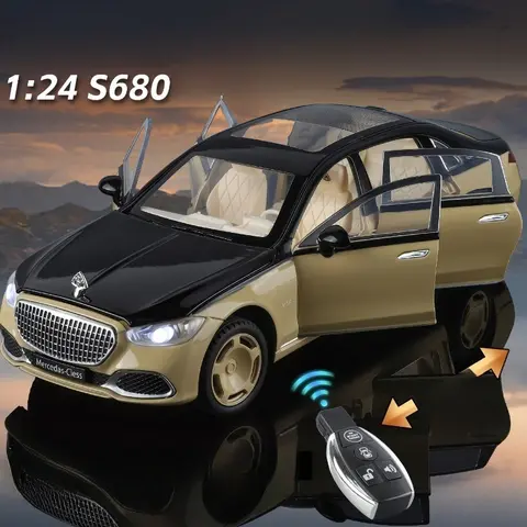 1:24 RCオートドアS680合金車モデルサウンドライト玩具ダイキャスト合金車モデルコレクタブルギフト