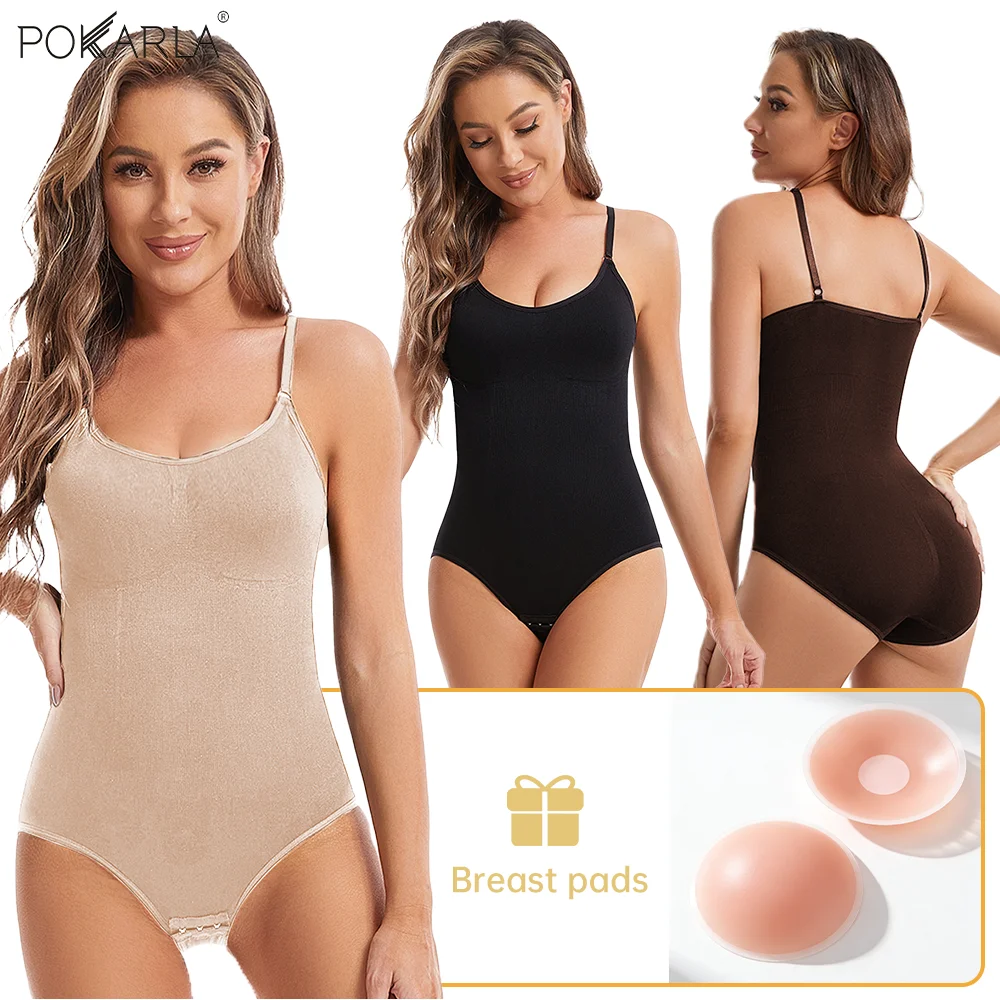 

Women Shapewear Adjustable Strap Open Crotch Hook Slimming Butt Lifter Smooth Bodysuit High Elastic Shaper Free Nipple Covers