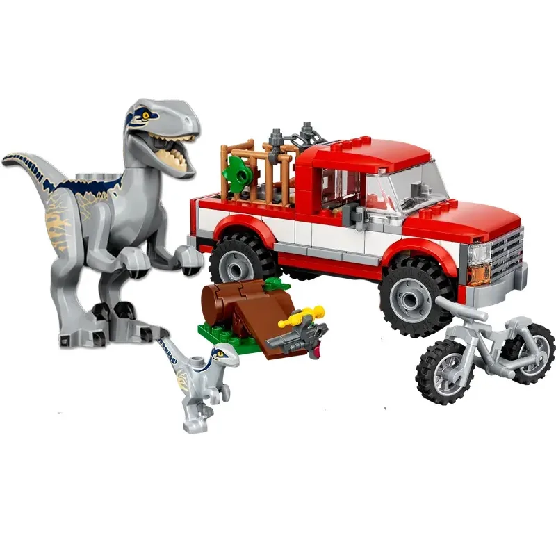 Kompatible Sets Dinosaurier-Serie, Bausteine, Blau und Beta, Velociraptor, Capture World, Kindergeschenke, zusammengebautes Spielzeug 76946