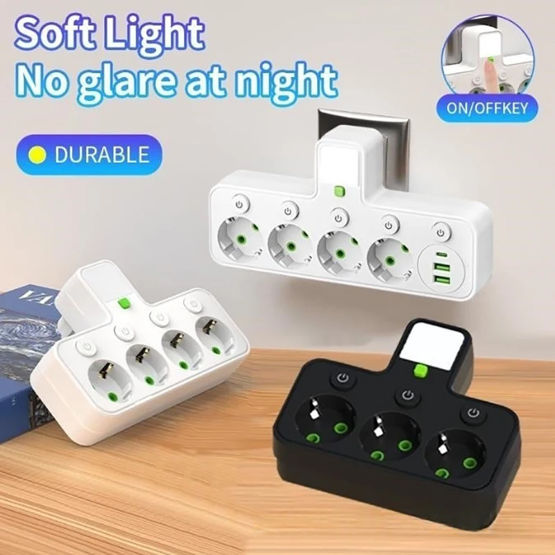 European Standard One-to-three, One-to-four, and One-to-five Converter Socket USB Intelligent European Plug Strip