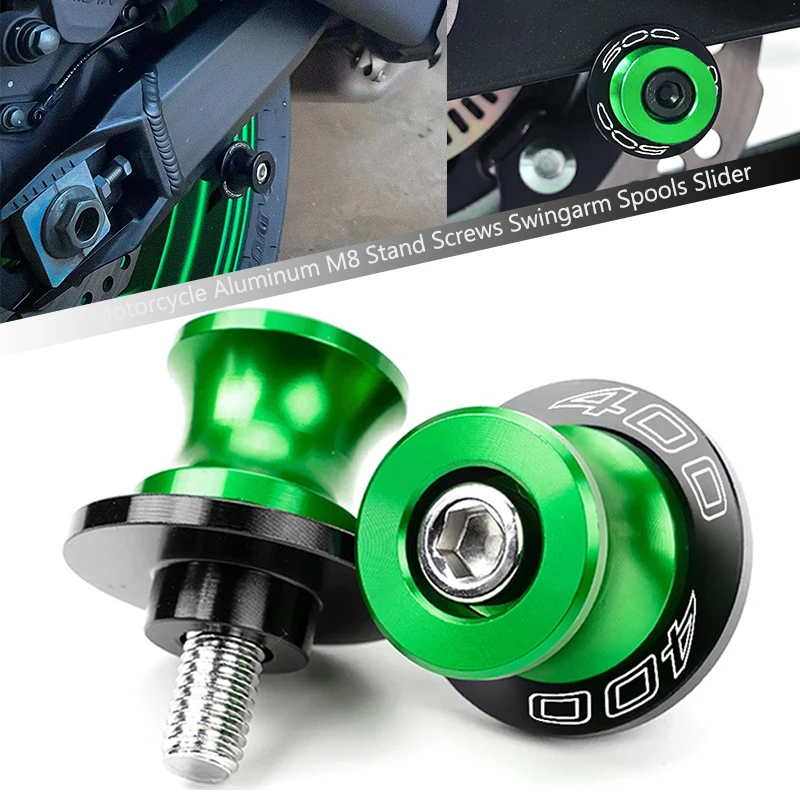 

For Kawasaki Z400 Z500 Z 400 500 Ninja400 Ninja500 SE 2019-2024 2023 Motorcycle Aluminum M8 Stand Screws Swingarm Spools Slider