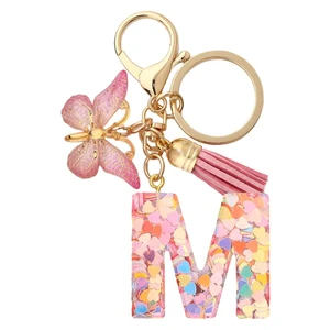 DIY AZ LETTERS Keychain for women, metal support, pendant, car keychain, simple letter name, party gift, jewelry, fashion 10 Main Sales Keychain Lyrics - №2