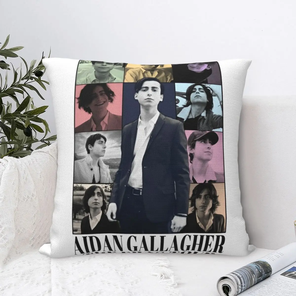 Aidan Gallagher Eras Tour Pillowcase Merch Printing Cushion Cover Throw Pillow Cover Bedroom Decorations Zipper Multi-Size